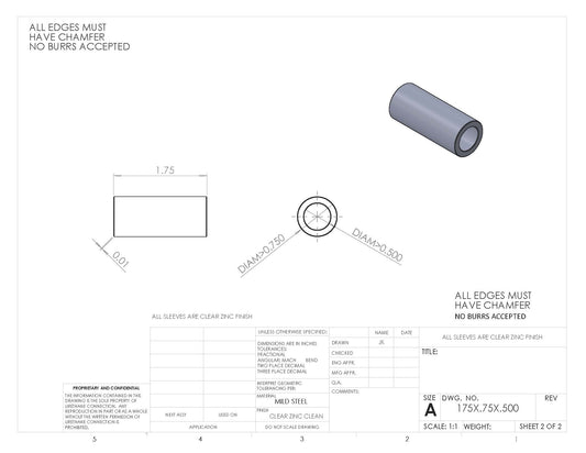 SLEEVE BULK 1.75 X .750 X .500