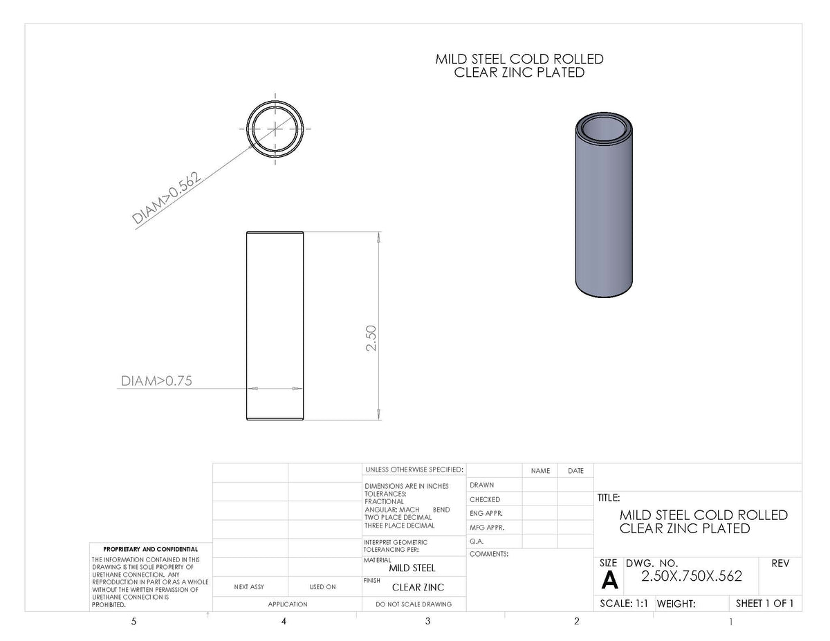 2.0" OD x 2.5" Polyurethane Bushing Set