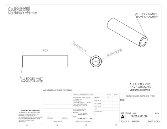 SLEEVE BULK 3.00 X .750 X .500