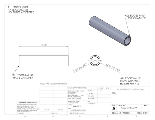 SLEEVE BULK 3.50 X .750 X .562