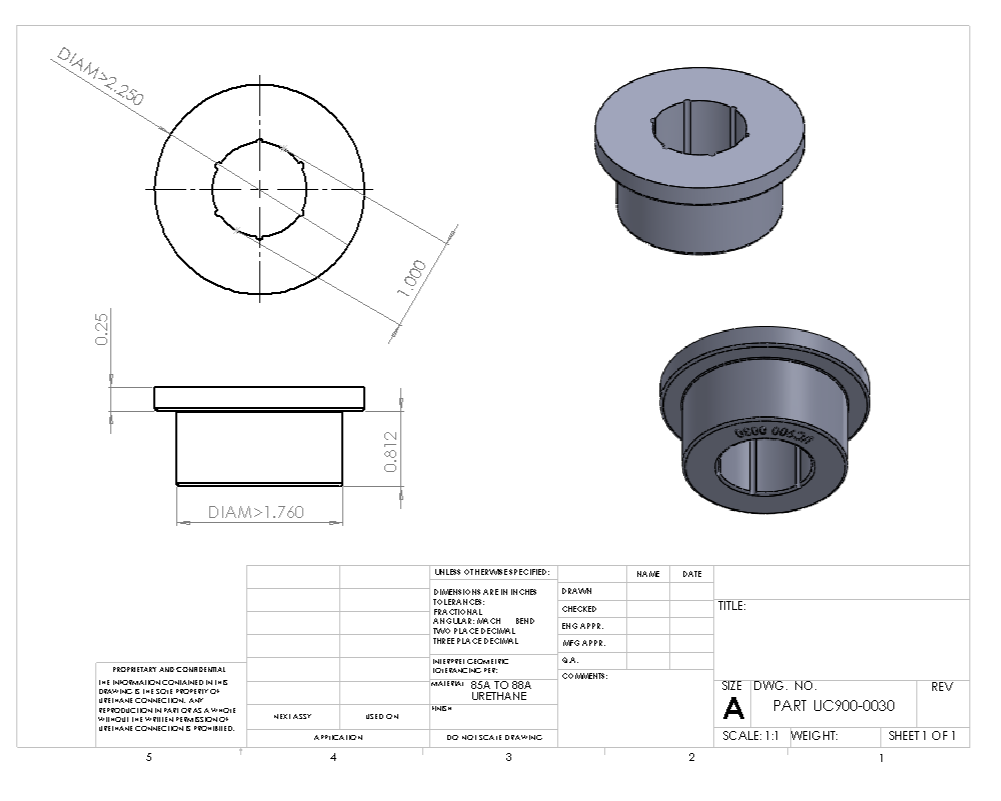 UC900-0030 BULK BUSHING