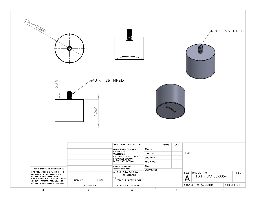 UC900-0054 CONCAVE BULK BUMP STOP