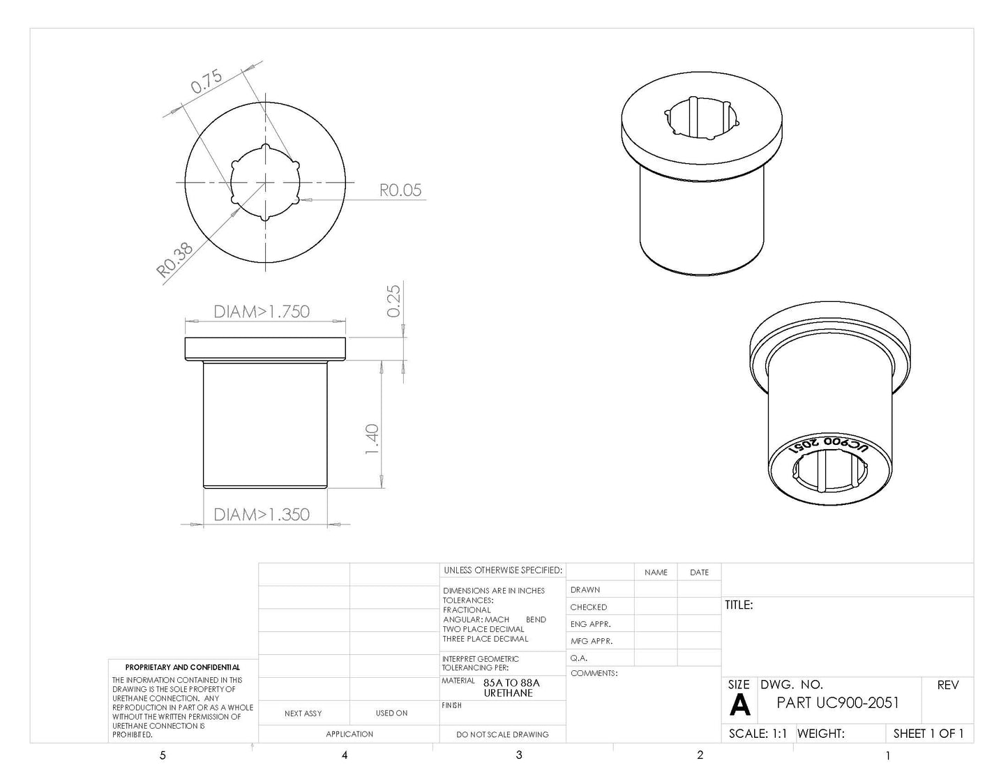 UC900-2051 BULK BUSHING