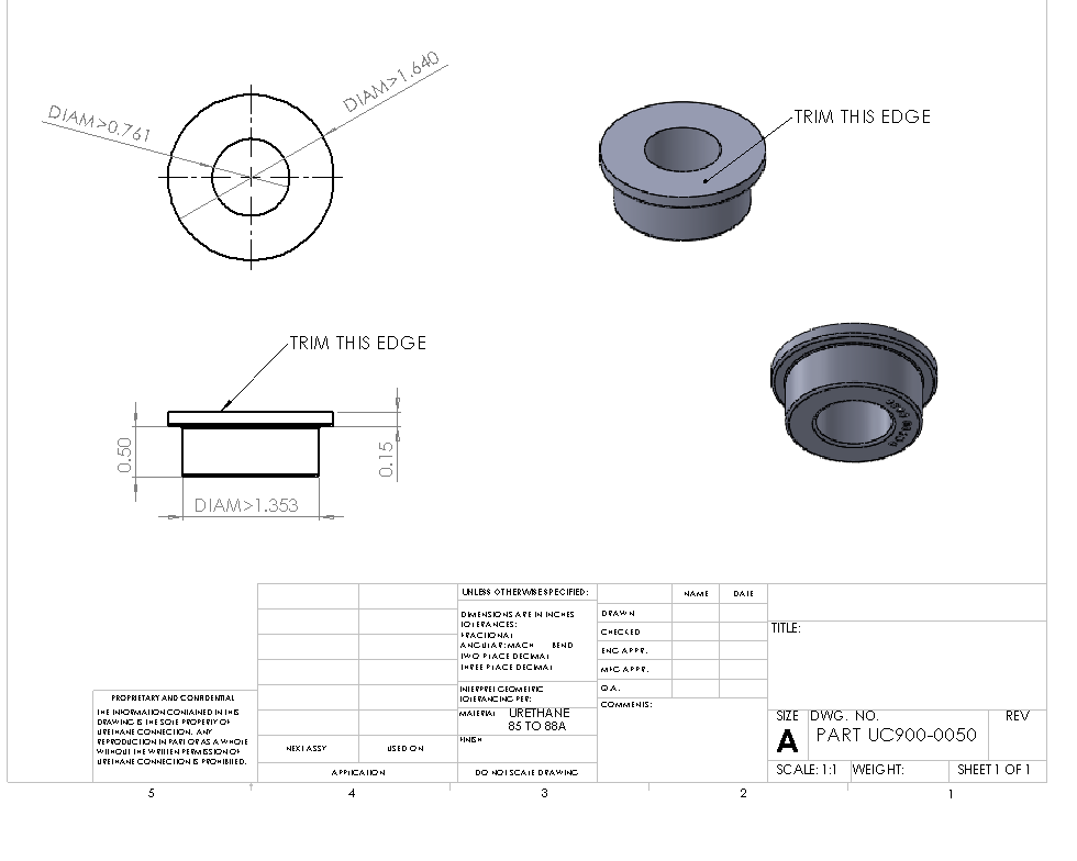 UC900-0050 BULK BUSHING