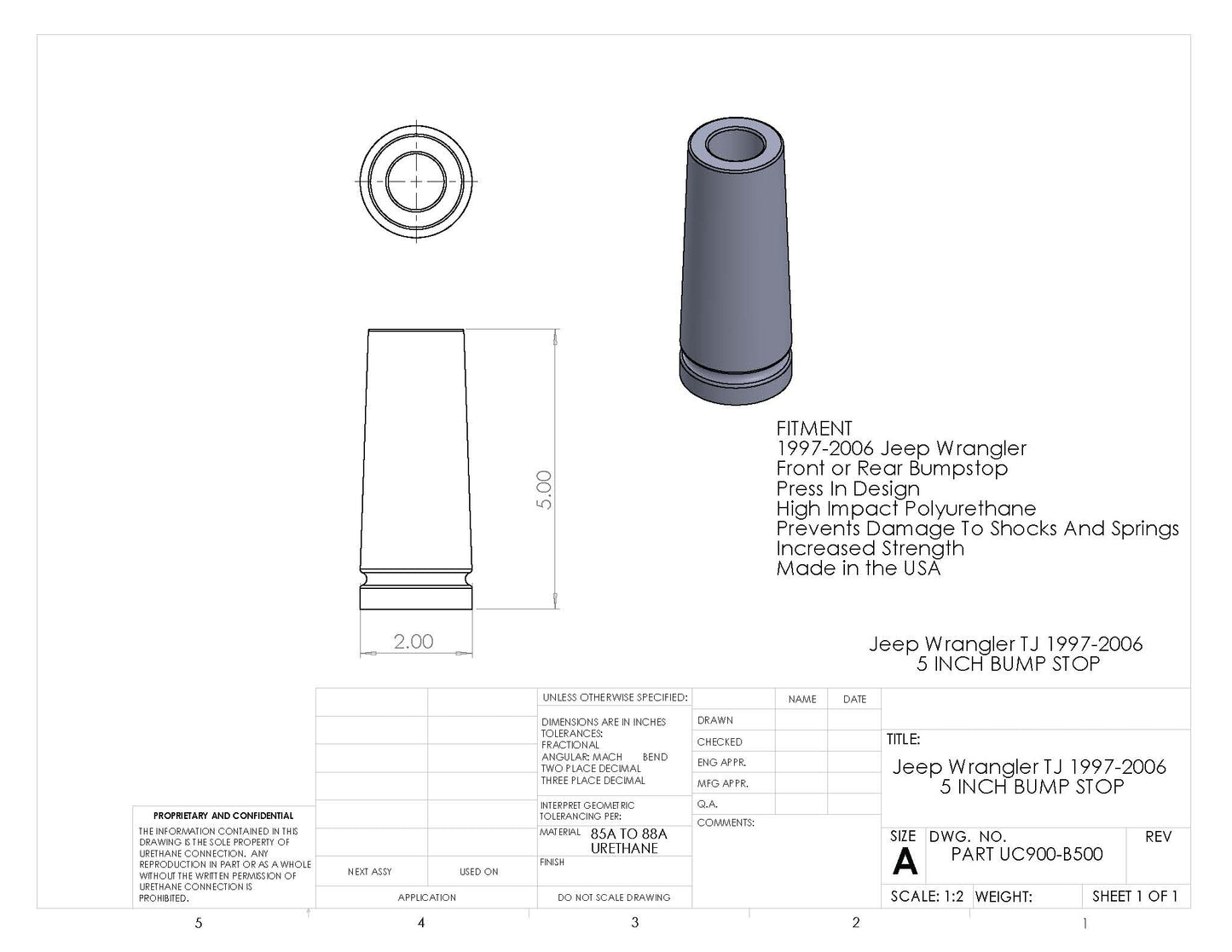UC900-B500 BUMP STOP 5 INCH